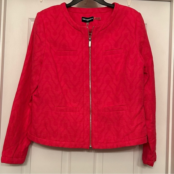 KARL LAGERFELD PARIS NWT Jacquard Jacket Size 14 🆕 - Picture 2 of 9